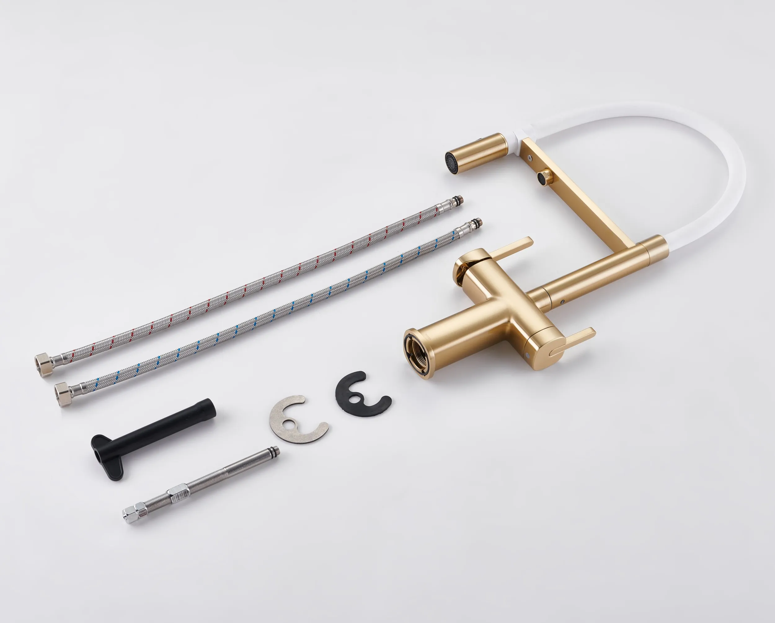 Смеситель для кухни с подключением фильтра для воды Rose R358G, золотой сатин