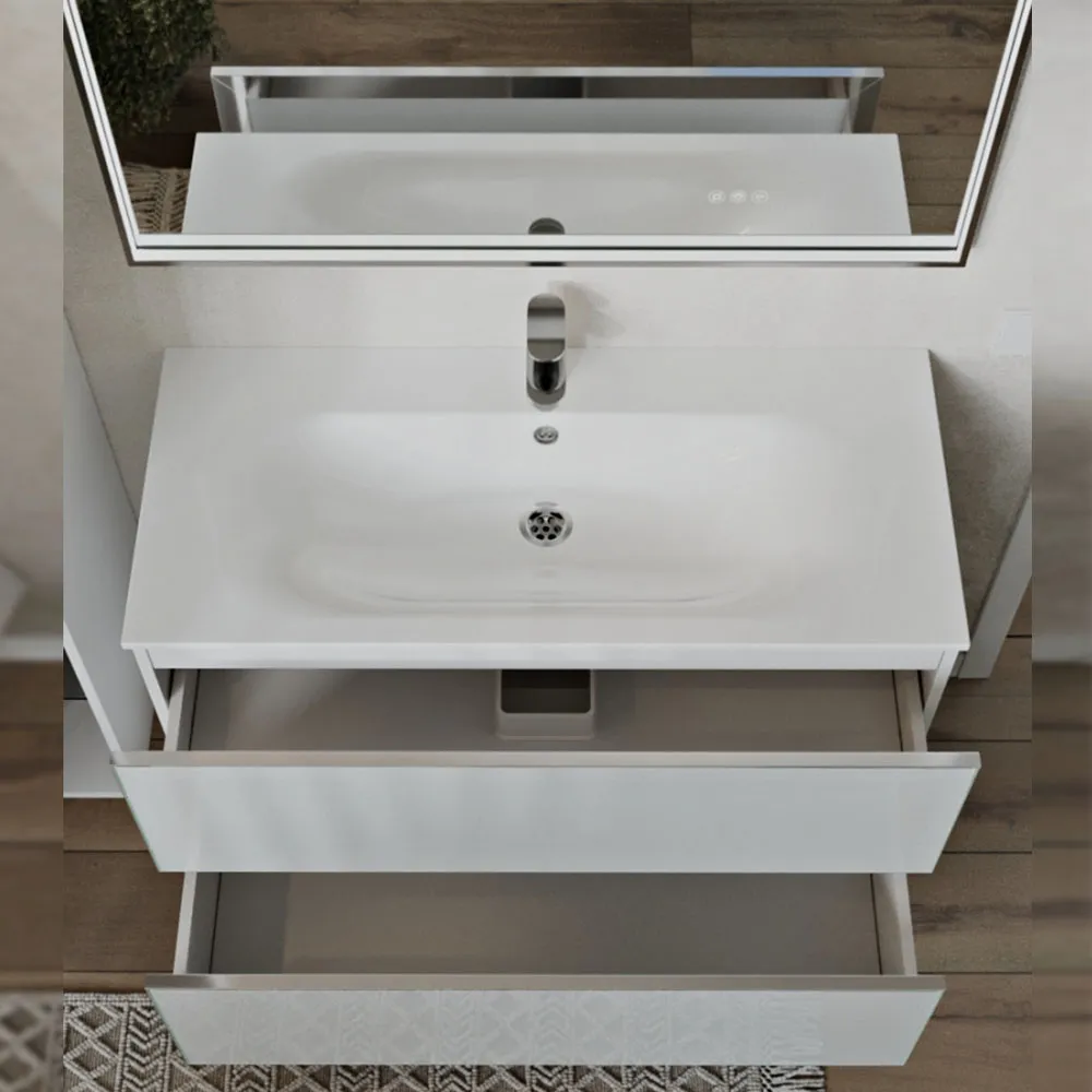 Тумба с раковиной подвесная (100см) Terminus Vega VEG101002900301OSL, белый