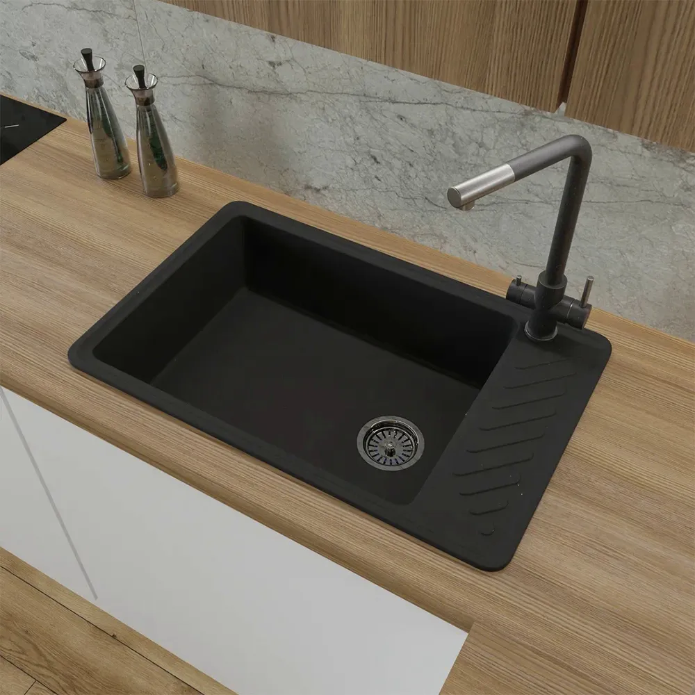 Смеситель для кухни с подключением фильтра GranFest Z-5421, черный