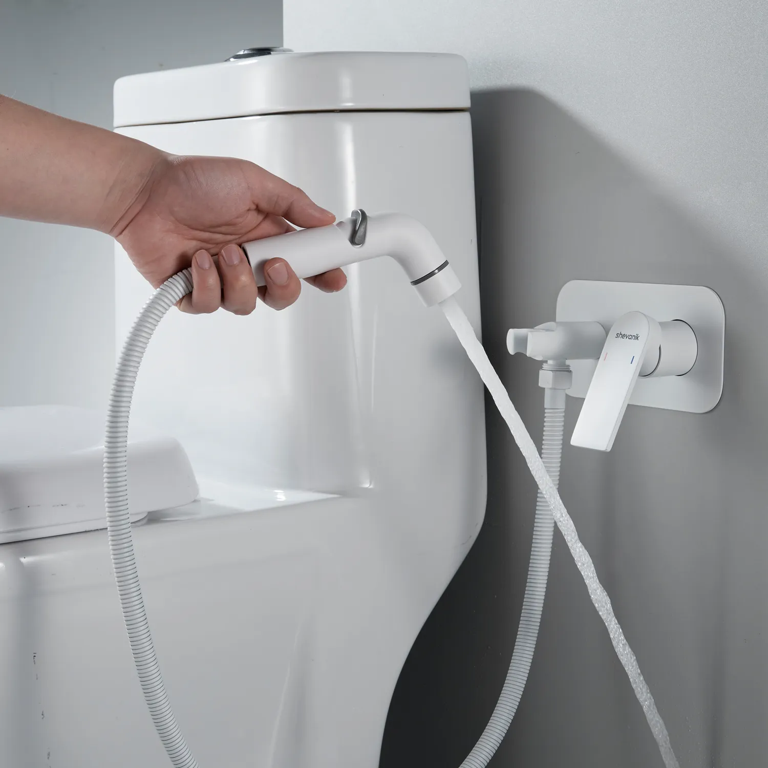 Гигиенический душ со смесителем Shevanik S4105C, белый