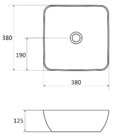 Умывальник Ravak UNI 380 S SLIM керамический белый