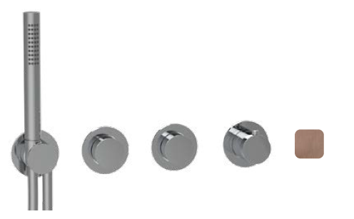 Смеситель для душа Almar Modular Push, на 2 потребителя, Copper Brushed PVD (E180433.CO)