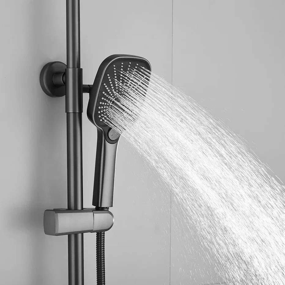 Душевая система Shevanik S8536T, оружейная сталь