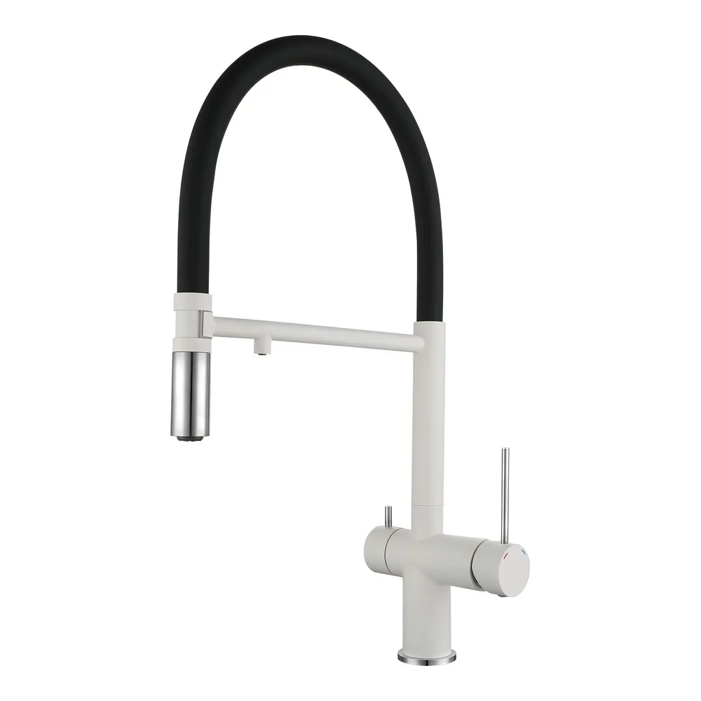 Смеситель для кухни с подключением фильтра Rivelato Adria 1523517, иней/хром