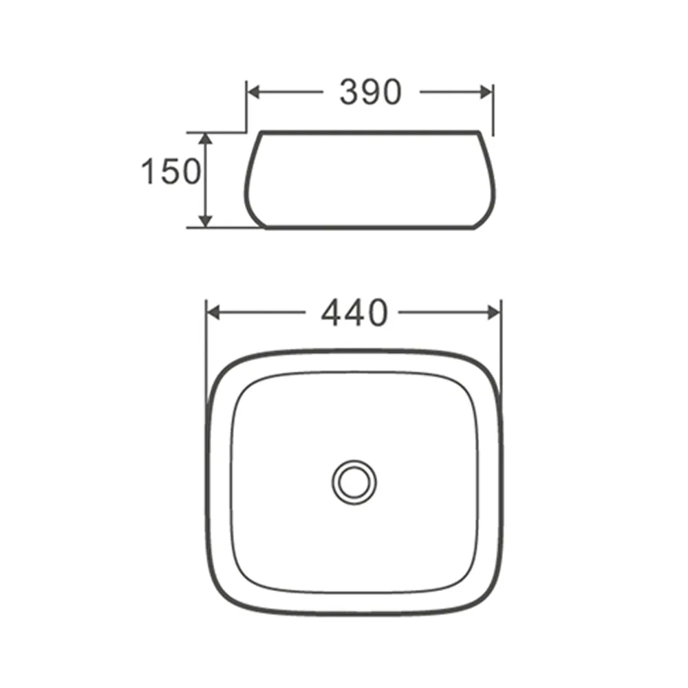 Раковина чаша Terminus Сицилия 01RN44x39x15W, белый