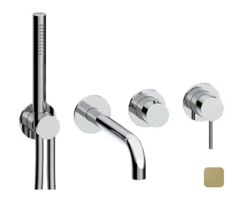 Смеситель для ванны и душа Almar Water Control Modular, с переключателем на 2-3 положения, High Brass Brushed PVD (E180143.HB)