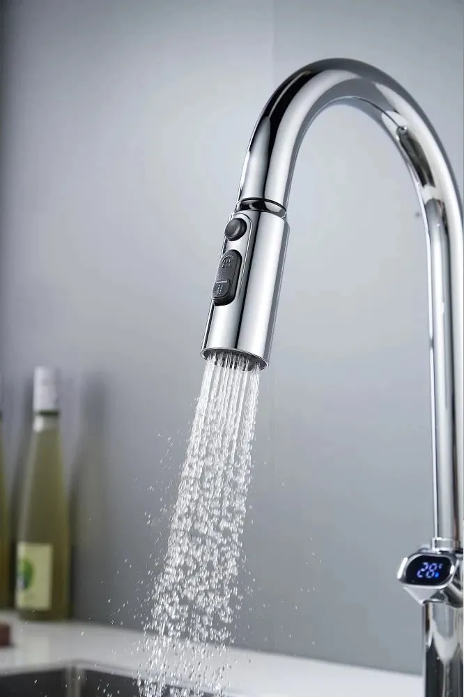 Смеситель для кухни с индикатором температуры Knotlor KN-100, хром