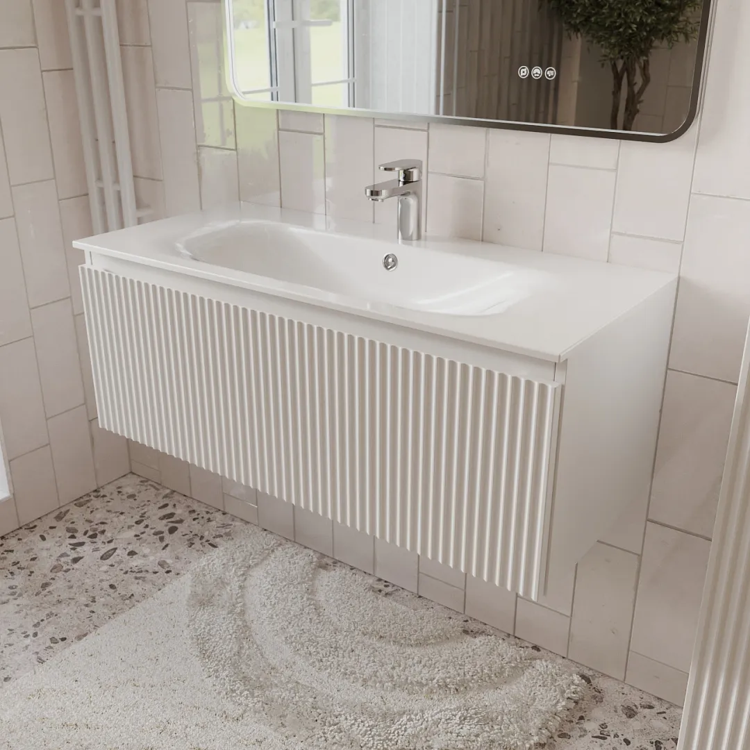 Тумба с раковиной подвесная (100см) Terminus Sicilia SIC101001900301O, белый