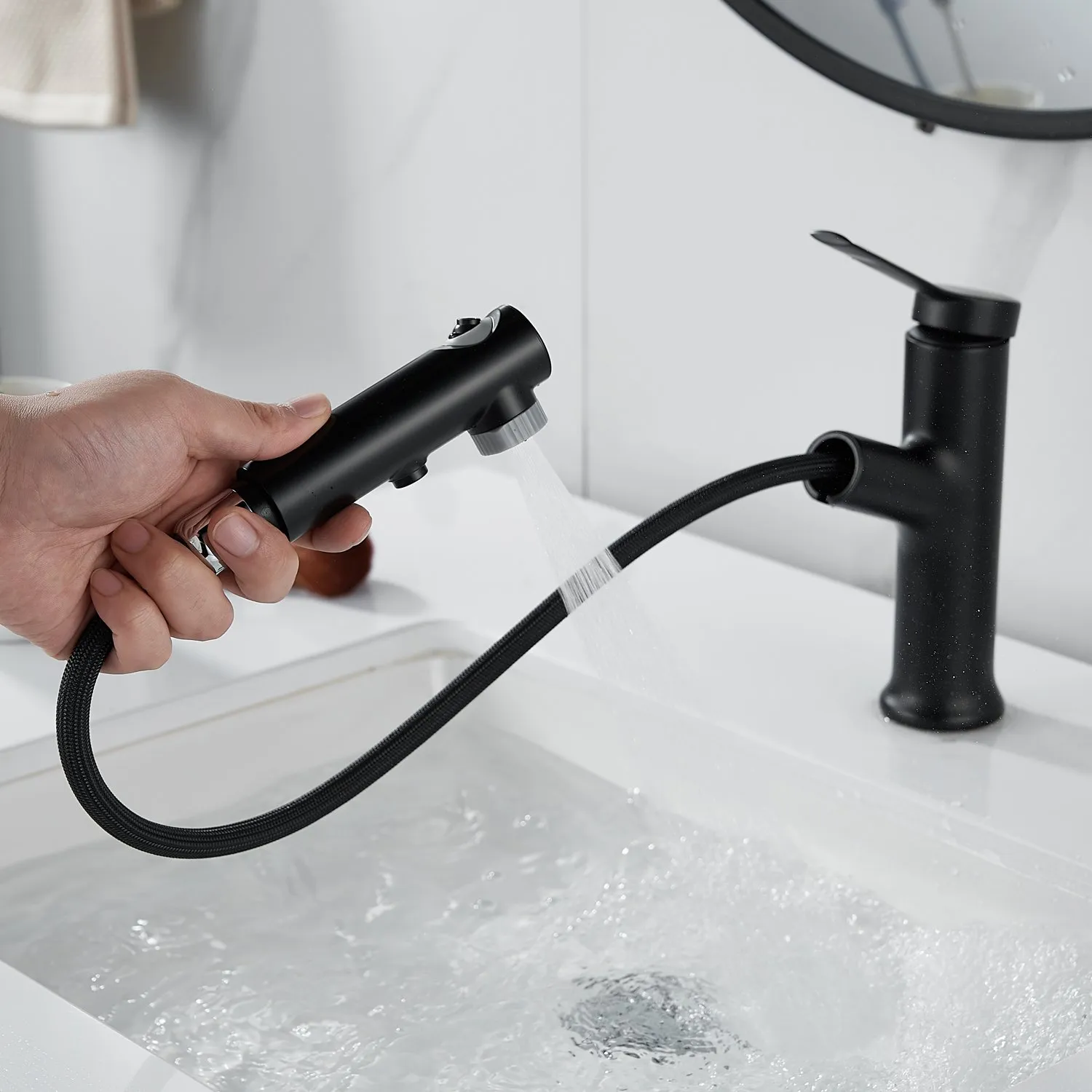 Смеситель для раковины многофункциональный Raffine F281H, черный