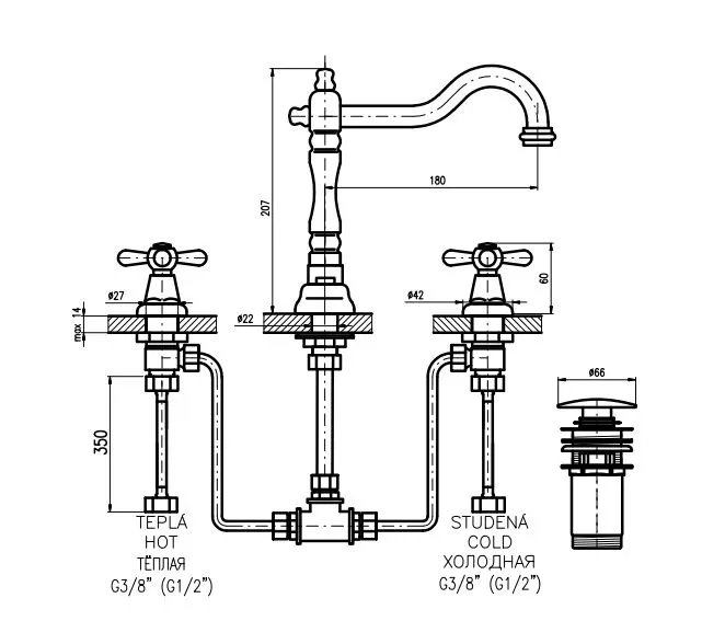 Смеситель для раковины Rav Slezak Morava MK532.5Z