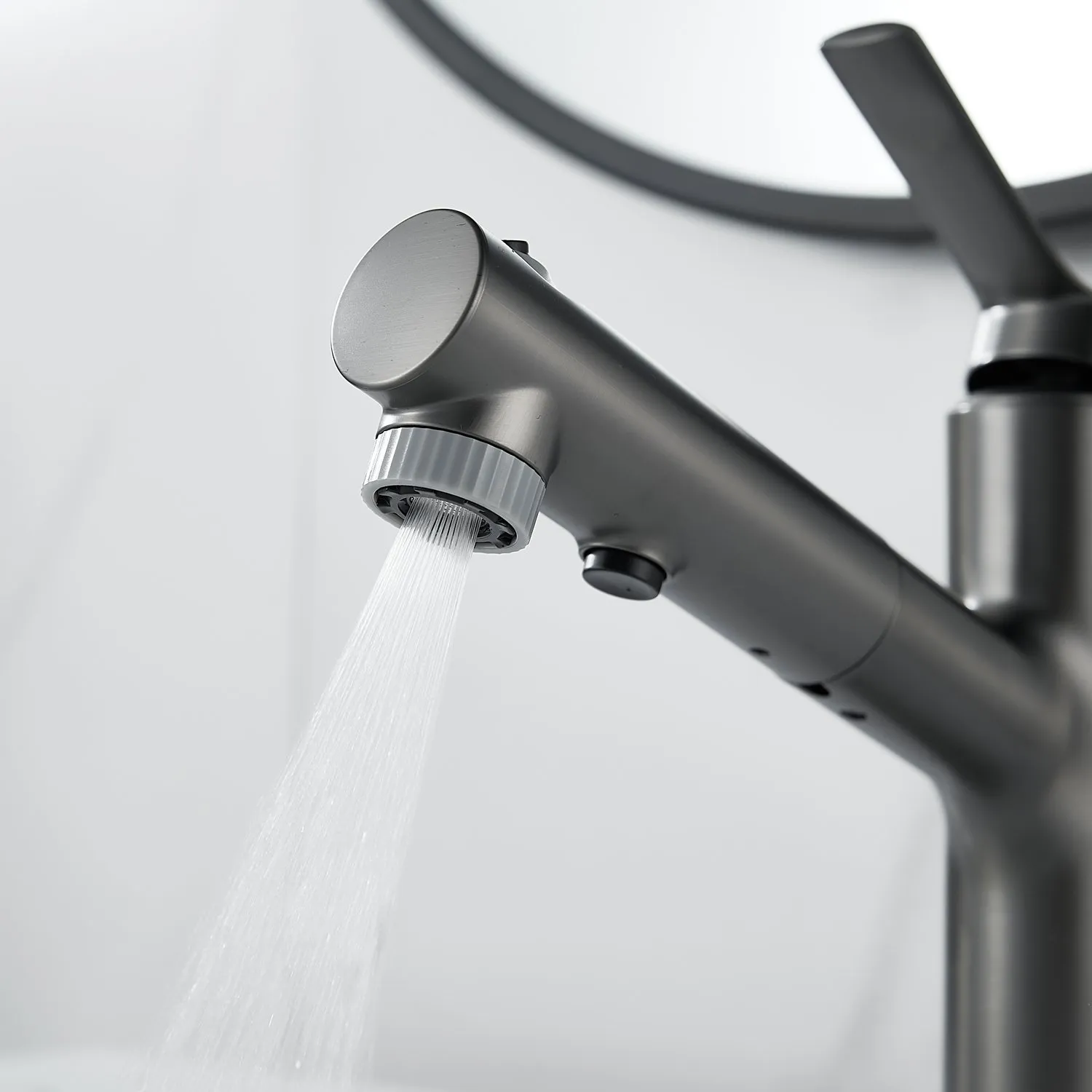 Смеситель для раковины многофункциональный Raffine F281T, оружейная сталь