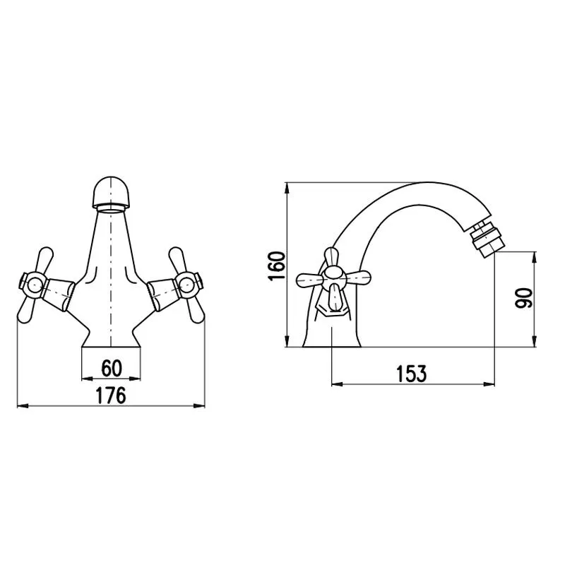 Смеситель для биде Rav Slezak MORAVA MK143.5SM, бронза