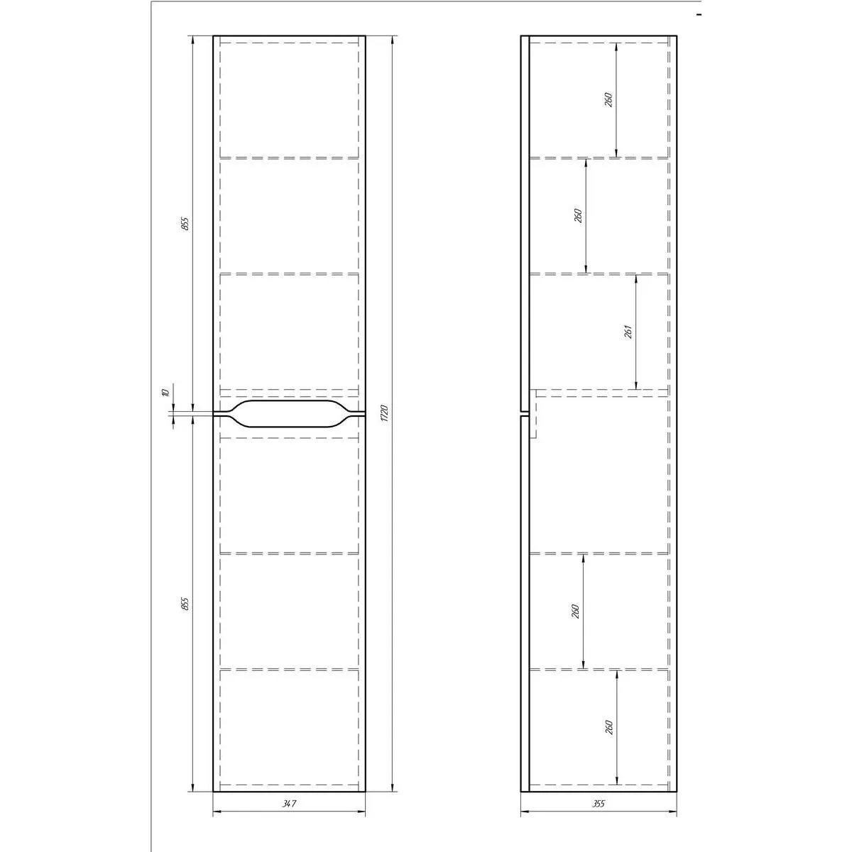 Пенал Dreja QL 35 см, белый