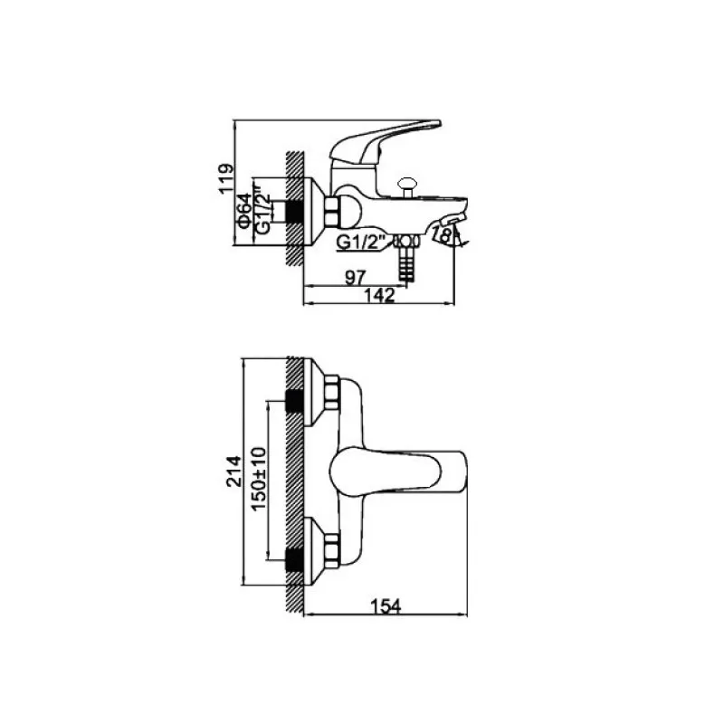 Смеситель для ванны D-Lin D130629, хром