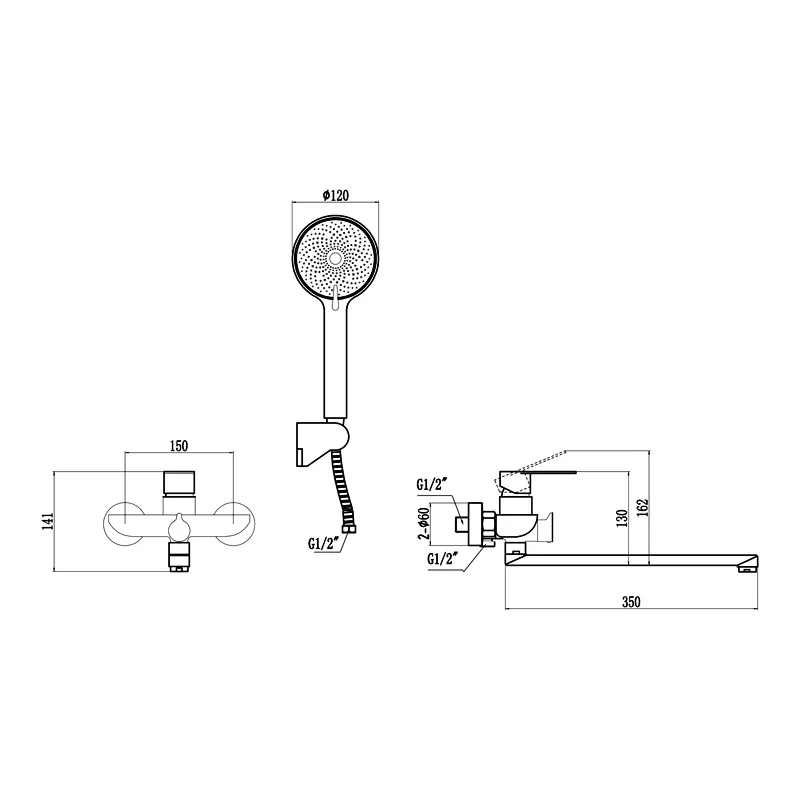Смеситель для ванны и душа Fmark FS8824C
