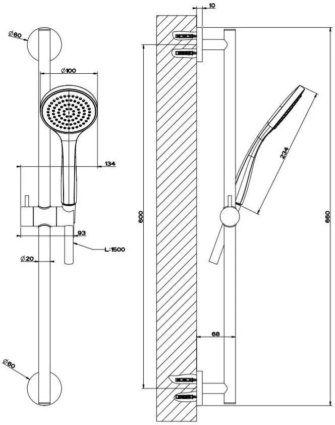 Душевой гарнитур Gessi Shower 47304-031