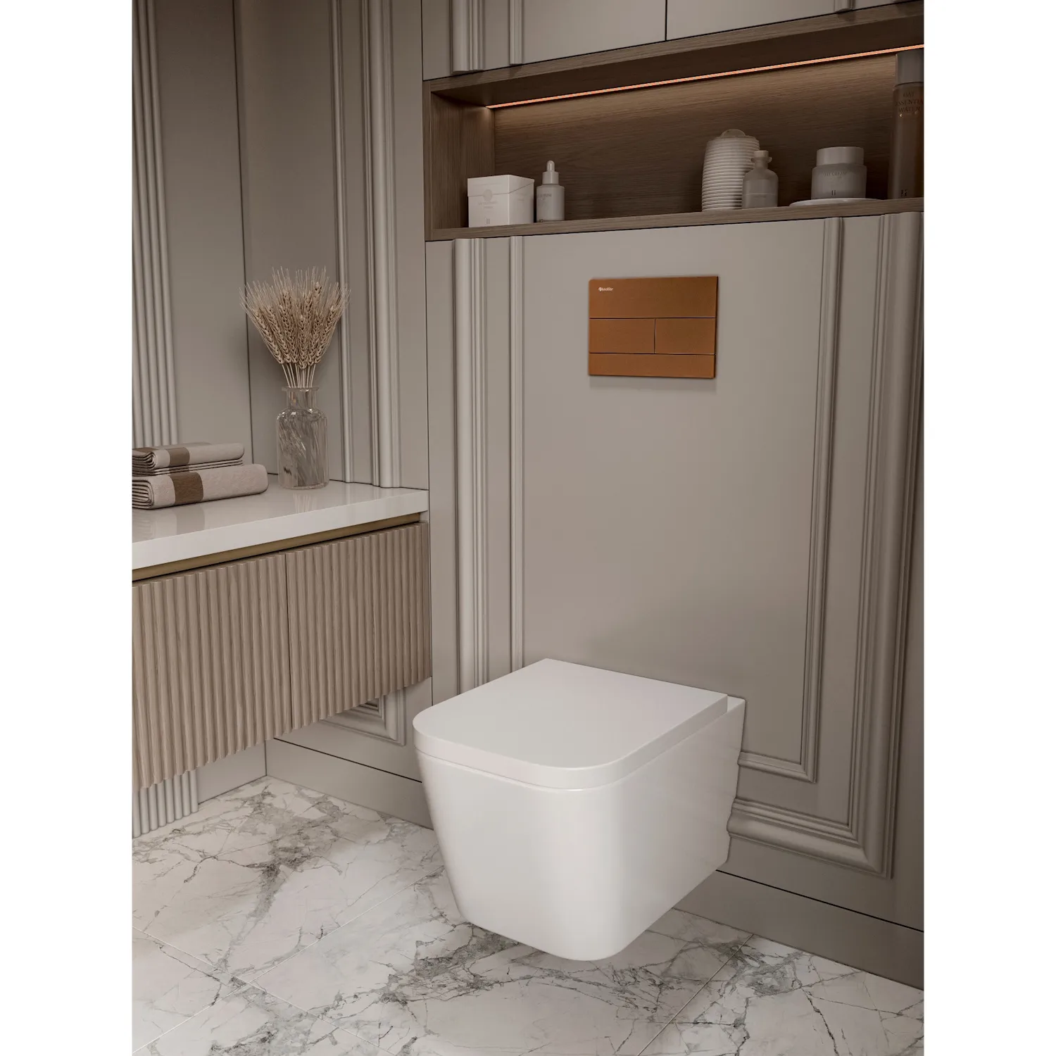 Клавиша смыва KNOTLOR BIS103RB, бронза