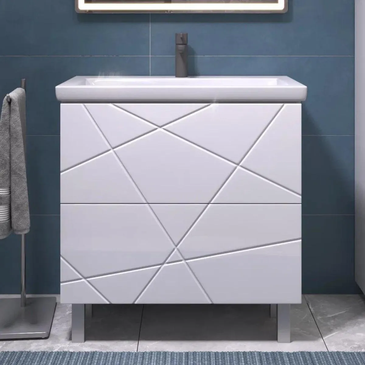 Тумба с раковиной напольная VIGO Geometry 025, 80 см