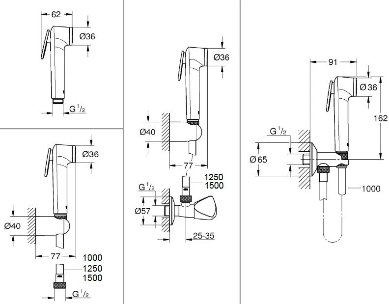 Душ гигиенический Grohe Tempesta-F 27512001 хром