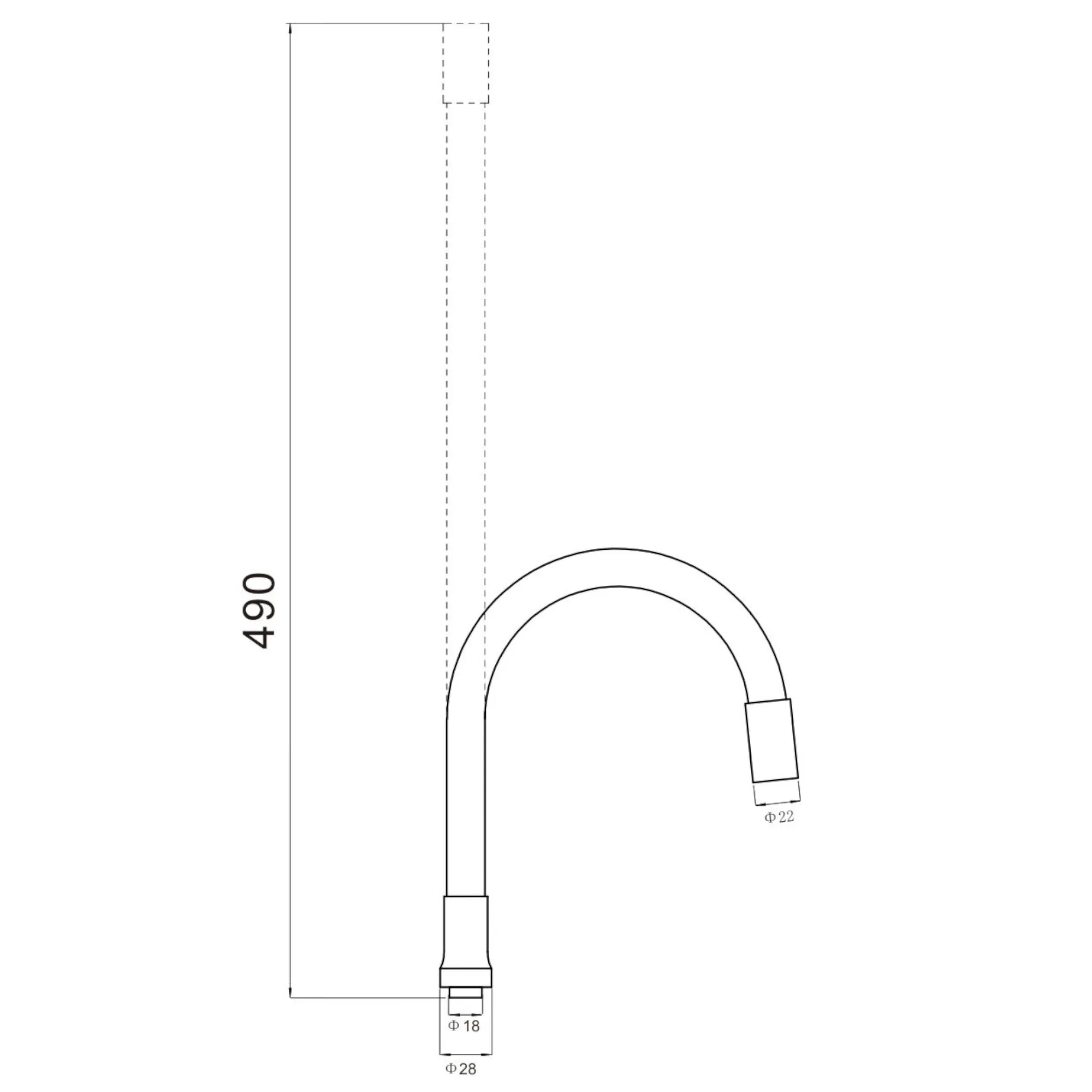 Гибкий излив 1/2″бежевый Savol S-CG12L