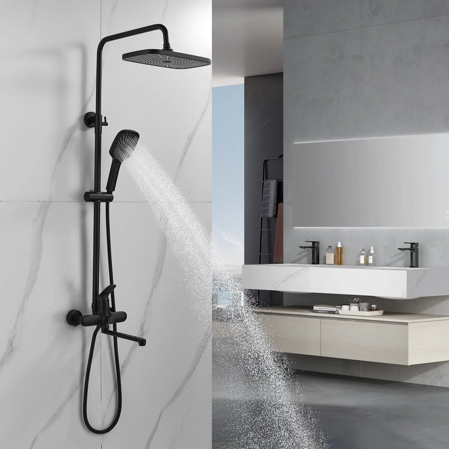 Душевая система Raffine F3685H, черный