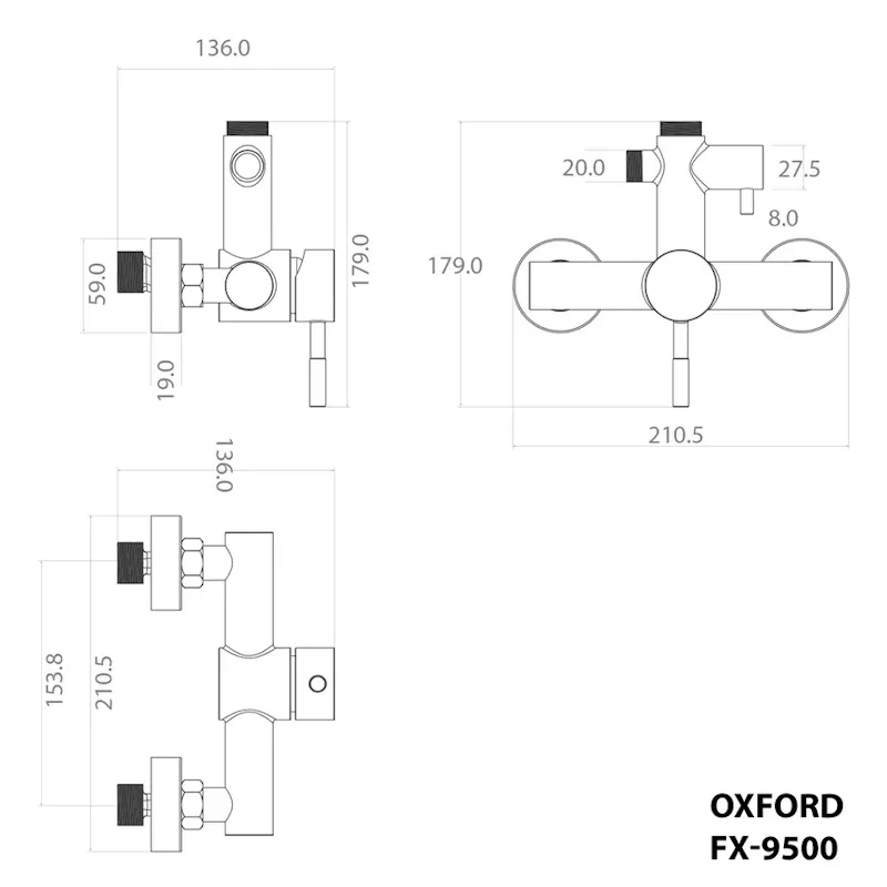 Душевая система Fixsen OXFORD FX-9500, хром