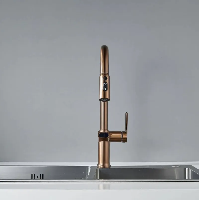 Смеситель для кухни с индикатором температуры Knotlor KN-100/RB, бронза