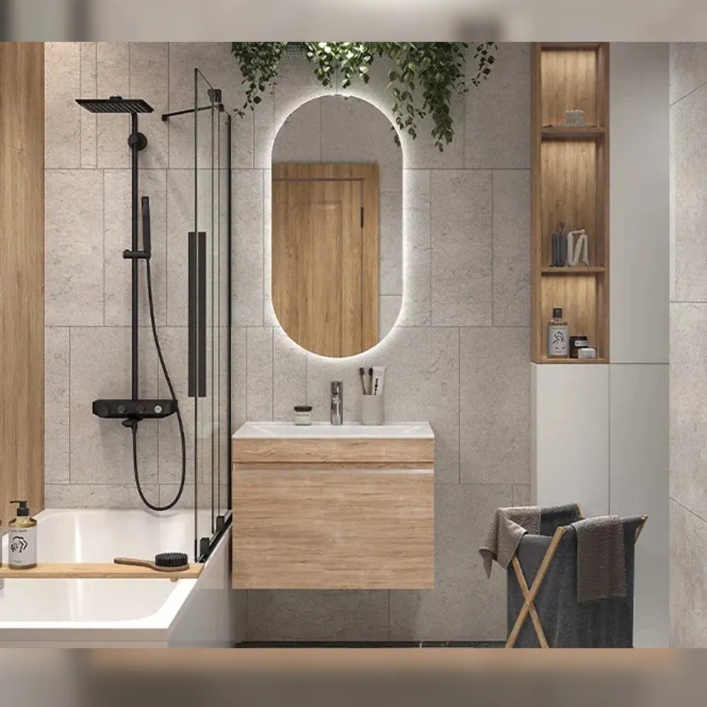 Тумба с раковиной подвесная Velvex Pulsus tp.PUL.PUL.70.1Y дуб сонома, 70 см