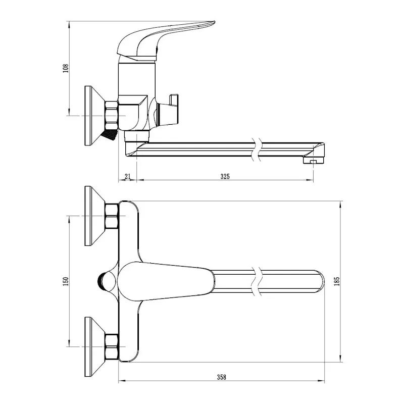 Смеситель для ванны ESKO CT31, хром