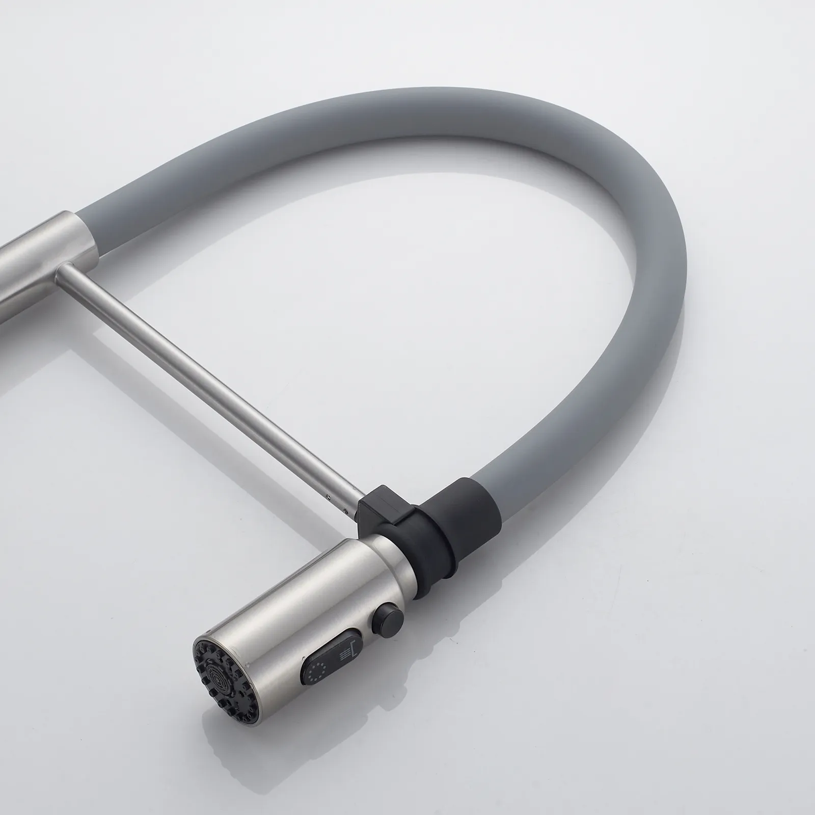 Смеситель для кухни с гибким изливом и режимом "душ" Shevanik S123L-9, сатин