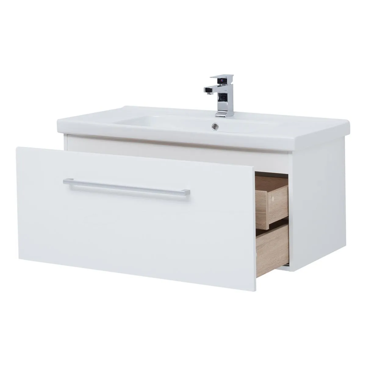 Тумба с раковиной подвесная Dreja Big Inn 100 см, белый