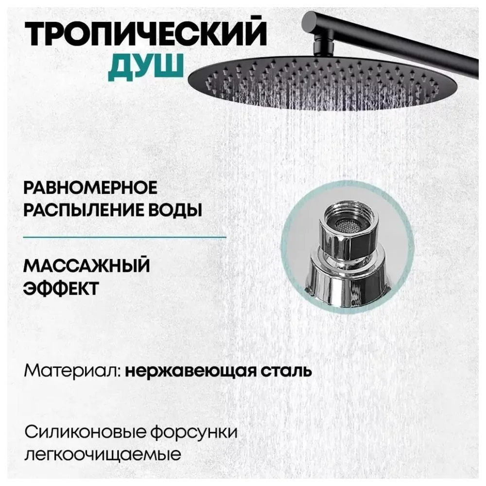 Душевая система встраиваемая Grocenberg GB5001BL, черный