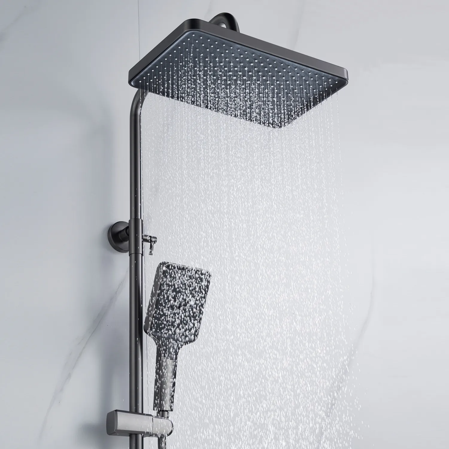 Душевая система Shevanik S4436T, оружейная сталь