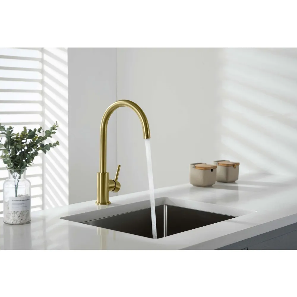 AQ1382BG ЕВРОПА смеситель для кухни, шлиф. золото