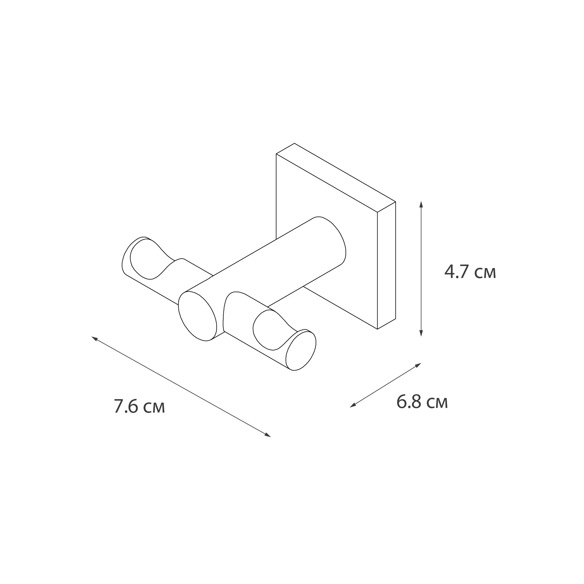 Крючок двойной Fixsen Lux Chrome, FX-15005A