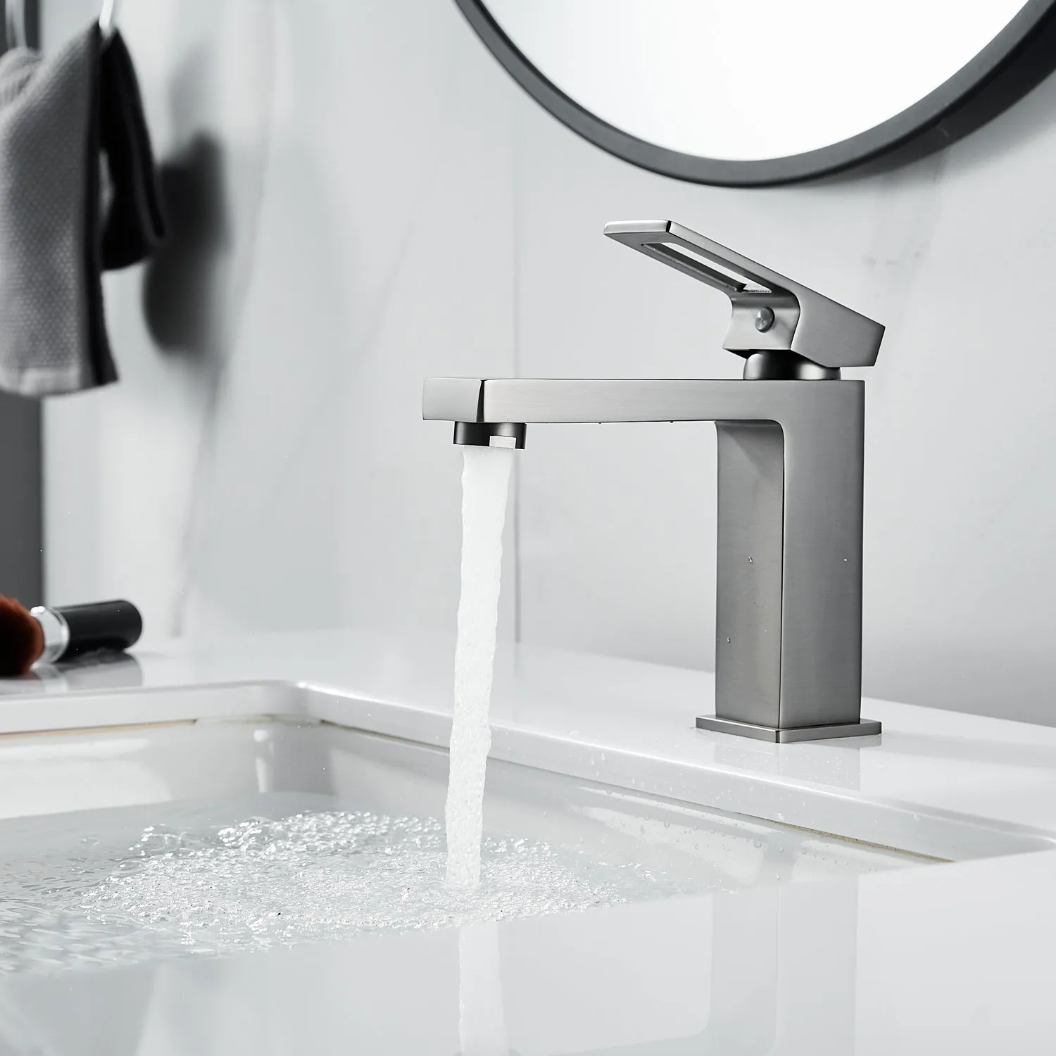 Смеситель для раковины Raffine F0196T, оружейная сталь