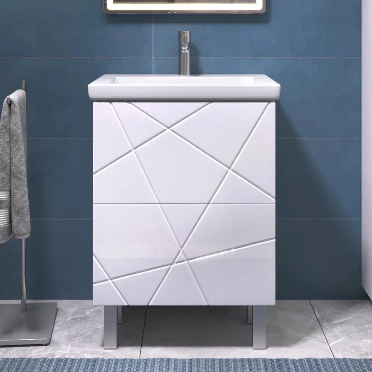 Тумба с раковиной напольная VIGO Geometry 015, 60 см