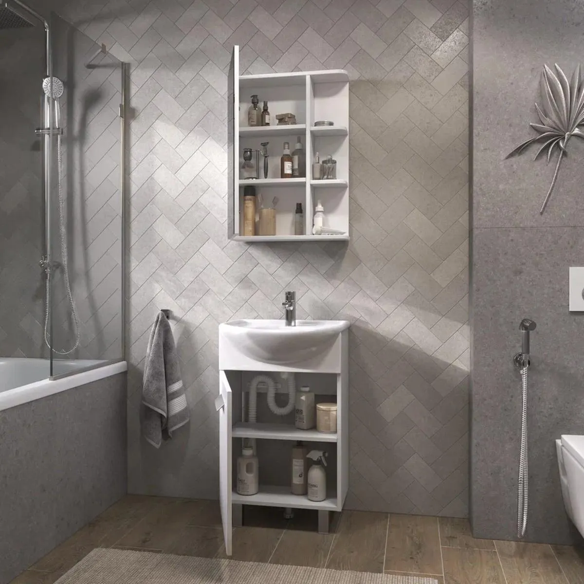 Тумба с раковиной напольная VIGO Hoska 228, 50 см