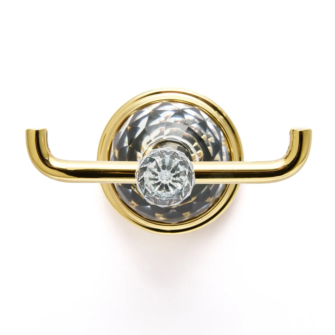 Крючок настенный для халатов и полотенец золотой с кристаллами SWAROVSKI BRAVAT (D7283G-SW)