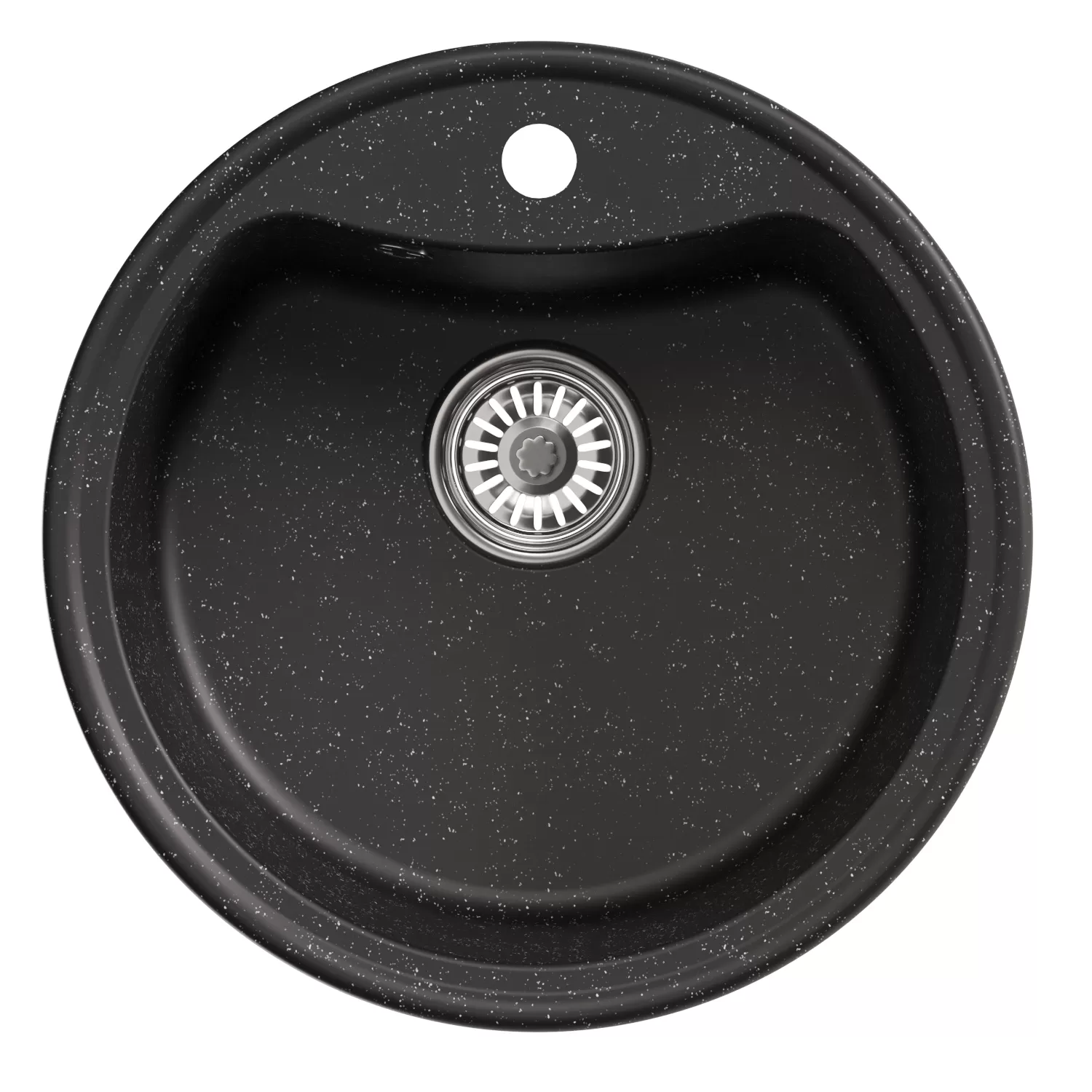 Мойка MIXLINE ML-GM09 круглая, черная (308), 510 мм (глуб. чаши 190) NEW (551797)