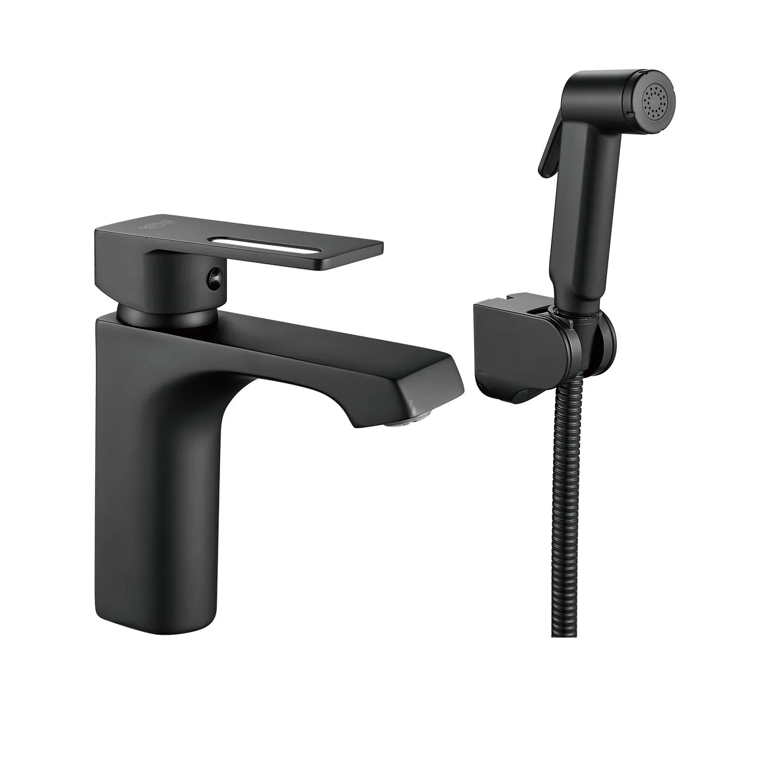 Смеситель для раковины с гигиеническим душем Raffine F171H, черный