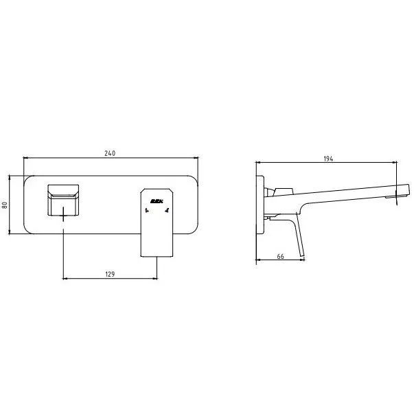 Смеситель для раковины E.C.A. Tiera 102167605EX-K (внешняя часть)