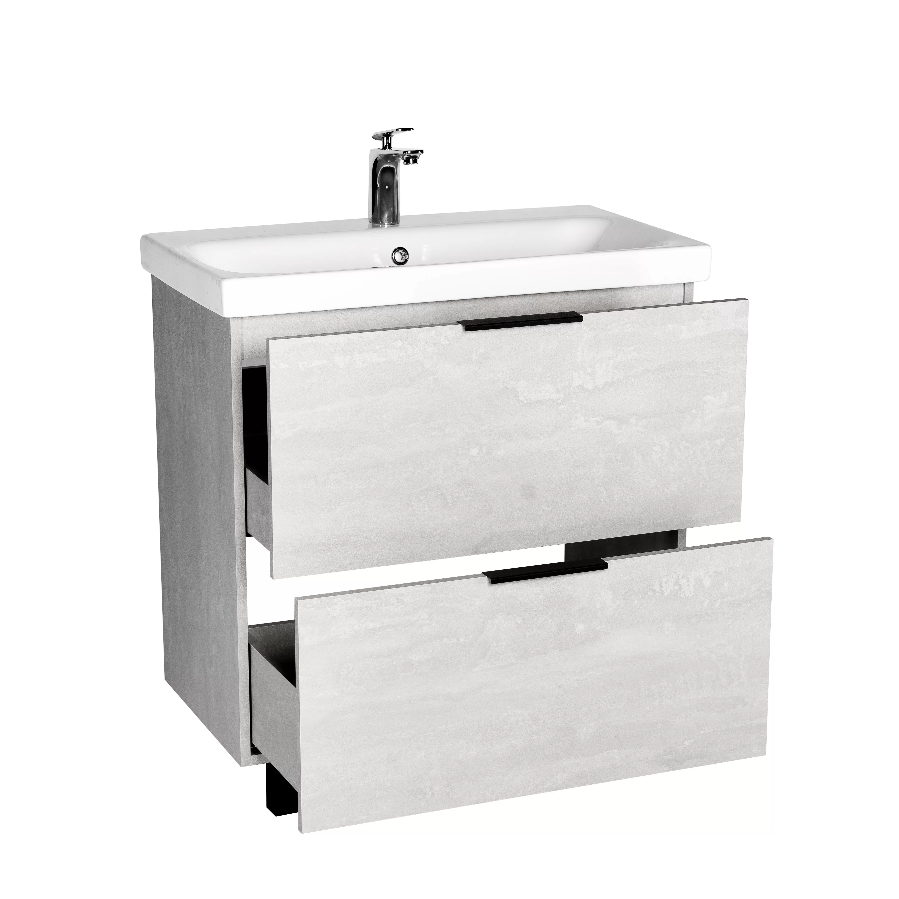 Тумба VIANT "Берлин" MODUO 80 2 ящика цемент 441х766х820 (VBER80MDC-T2Y)