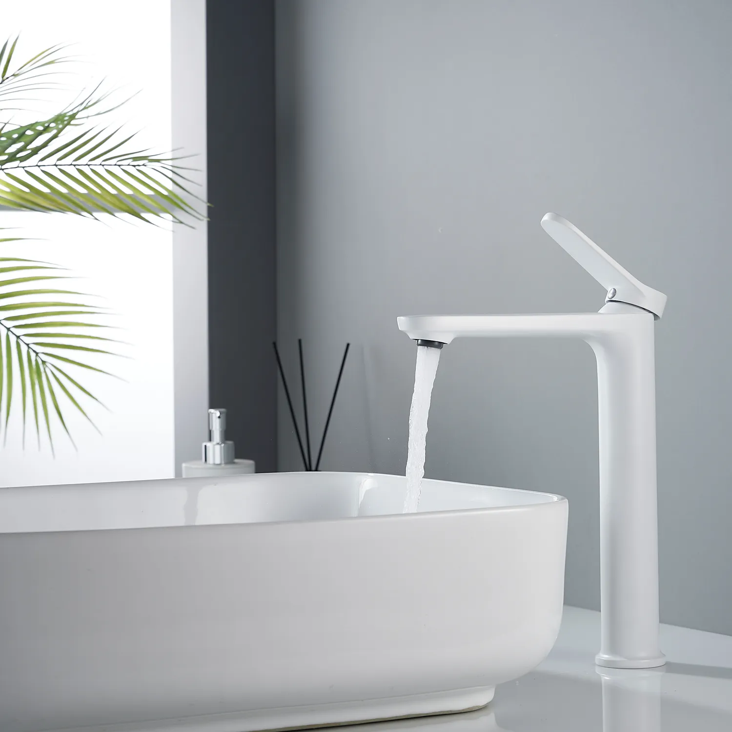 Смеситель для раковины высокий Shevanik S4311C, белый