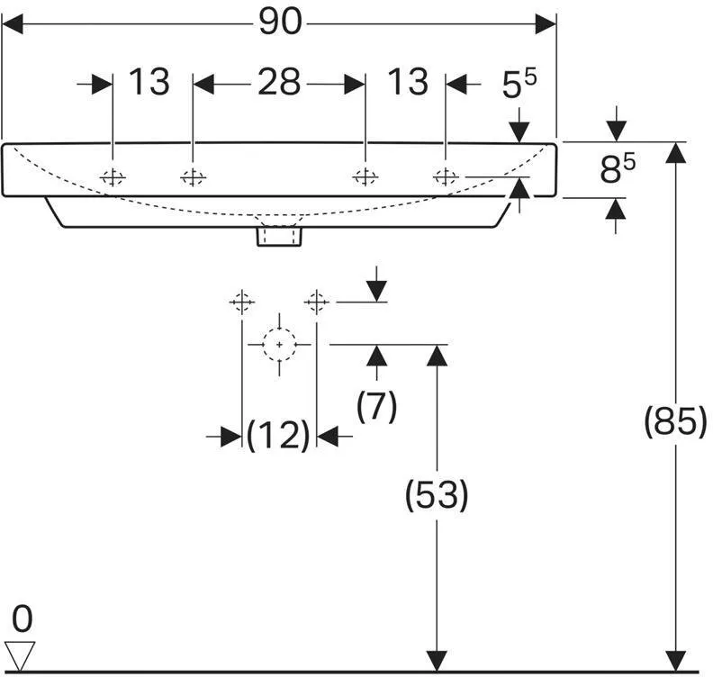 Раковина Geberit Smyle Square 165x480x900 мм (500.251.01.1)