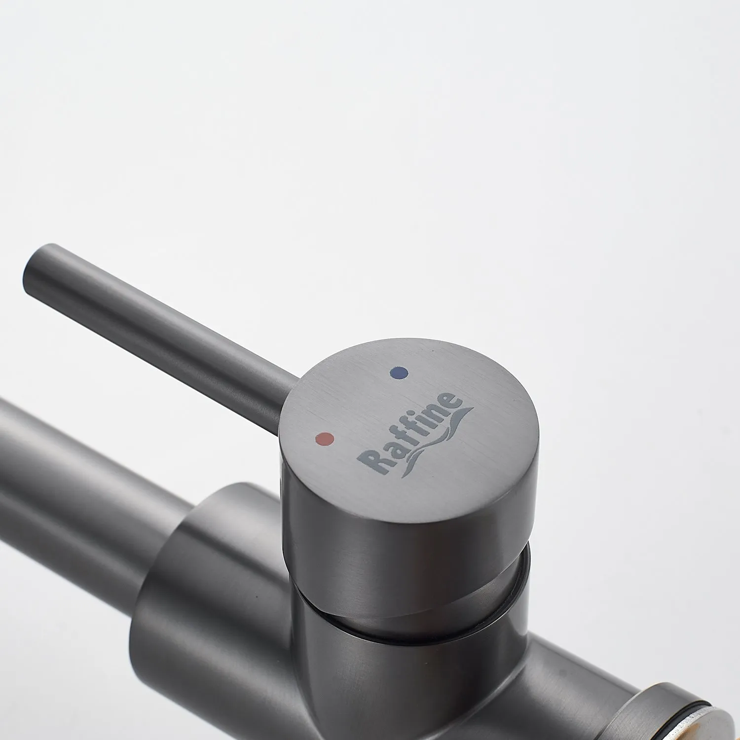 Смеситель для кухни с подключением фильтра воды Raffine F118T, оружейная сталь