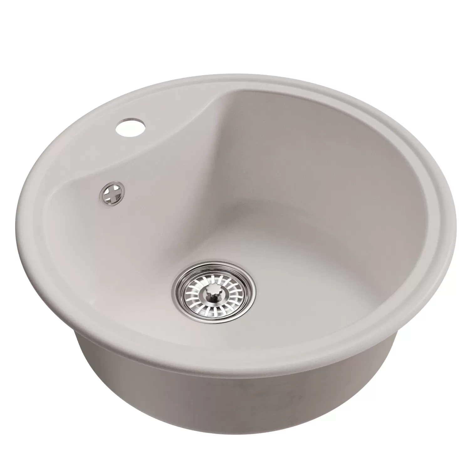 Мойкa MIXLINE ML-GM09 круглая  ультра-белая  (341) 510 мм (глуб. чаши 190) NEW (551802)