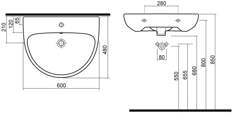 Умывальник Kolo Nova Pro 60х48 M31160000