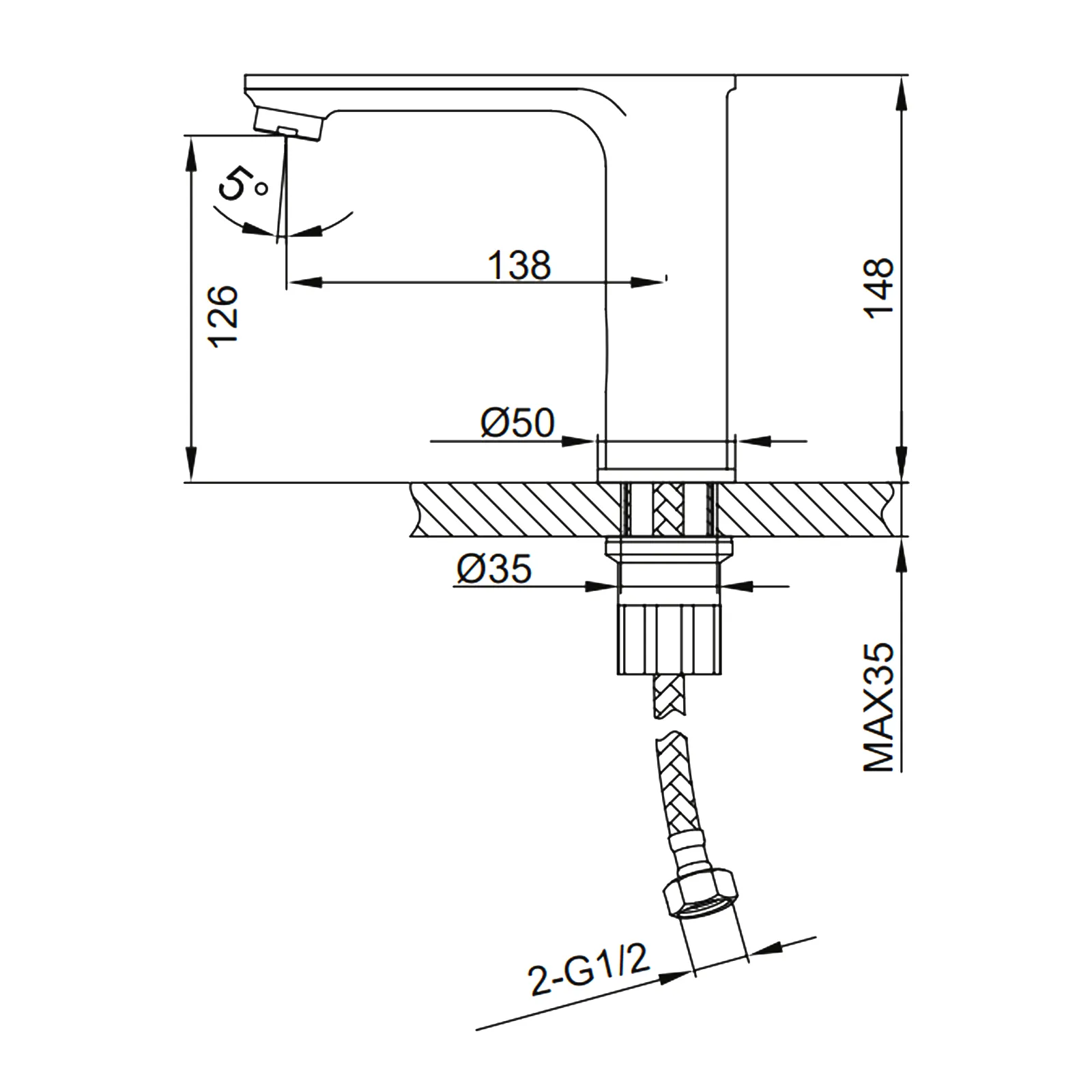 Смеситель для раковины сенсорный Frap F514-1, хром