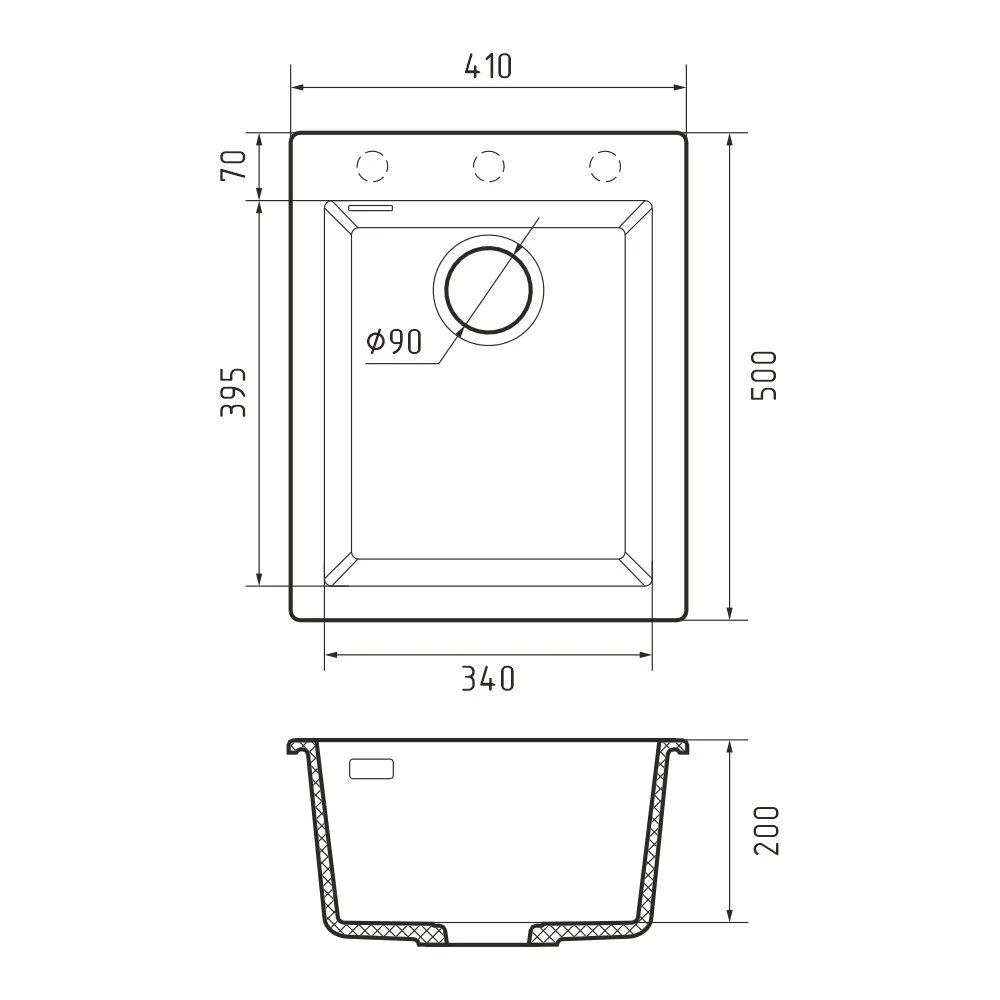 Кухонная мойка Rivelato ZENO ZN-4150, черный